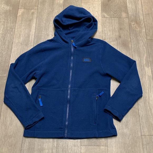 Boys REI‎ Co-op Fleece Lightweight Full Zip Hooded Jacket - Picture 1 of 9